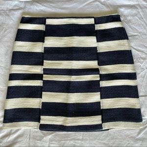 Navy Stripe Mini Skirt
